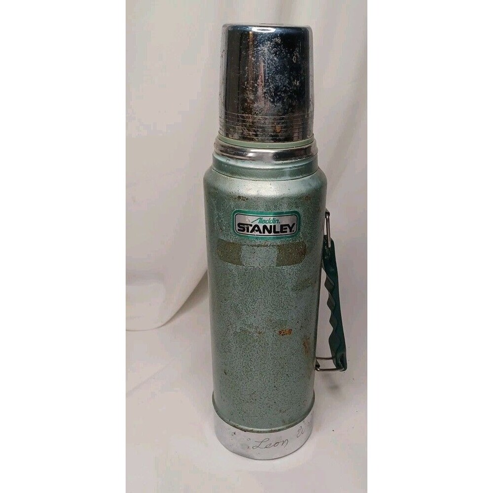 Stanley Aladdin A-944DH Quart Vacuum Bottle - Green Hammertone Finish Vintage